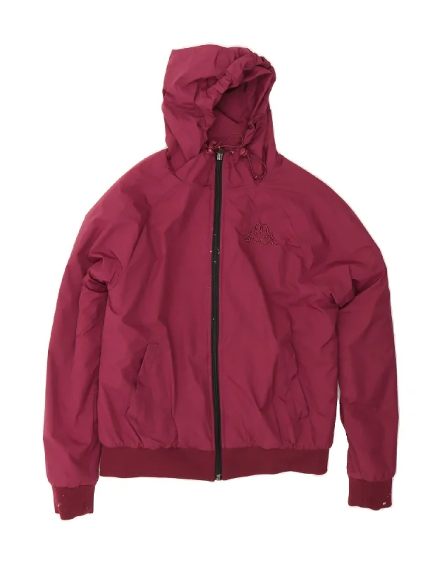 KAPPA Womens Hooded Bomber Jacket UK 14 Medium Maroon Colourblock Feminine Women's Soft KAPPA Womens Hooded Bomber Jacket UK 14 Medium Maroon Colourblock Feminine Women's Soft