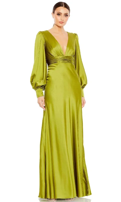 Ieena Duggal 55952 - Charmeuse Bishop Sleeve Evening Gown garde