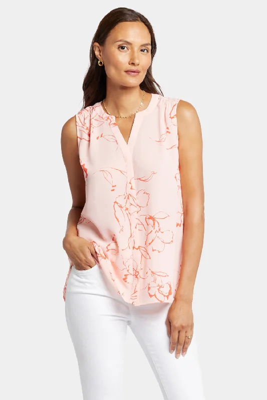 Sleeveless Pintuck Blouse - Gianna Garden Sleek Women's 