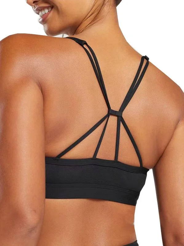 ZASUWA Female Deep V Folds Cross Back Hollow Out Sports Bras purpose