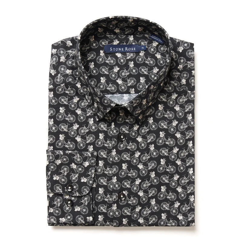Black Bicycles Print Shirt Australian Beach