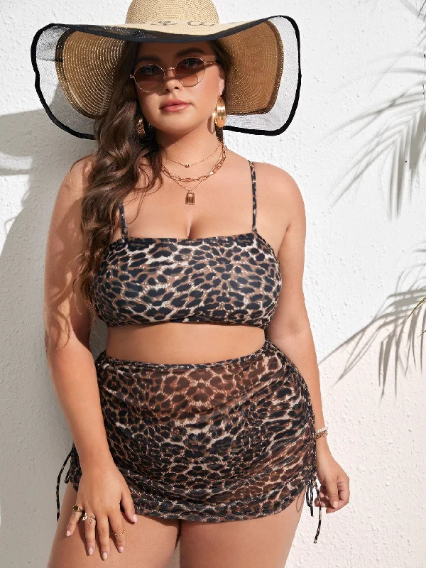 Sexy Leopard Plus Size Bikini Sets Traditional Women's Wool