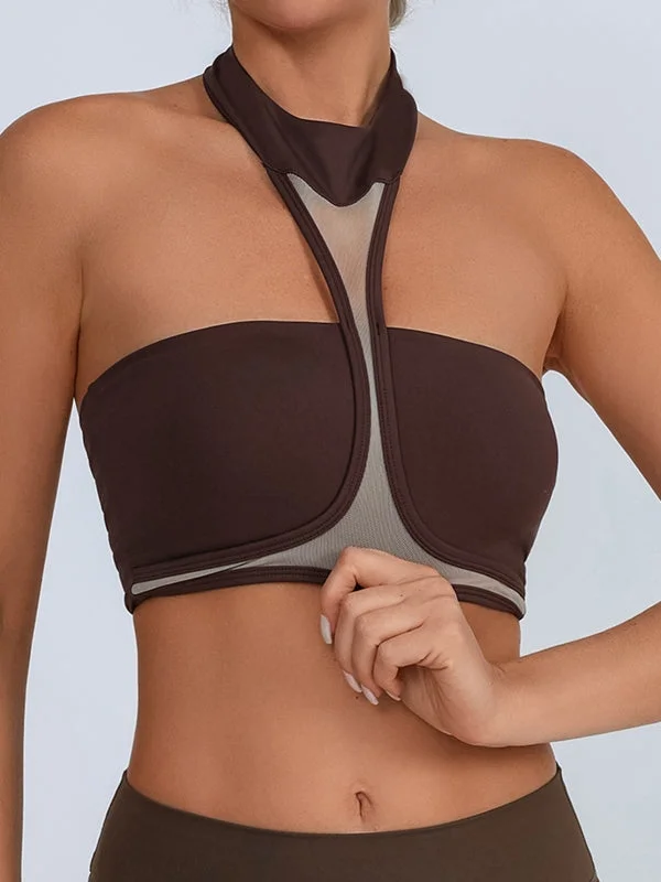 ZASUWA Female Sexy Mesh Backless Quick Dry Sports Bras Streetwear Style for 