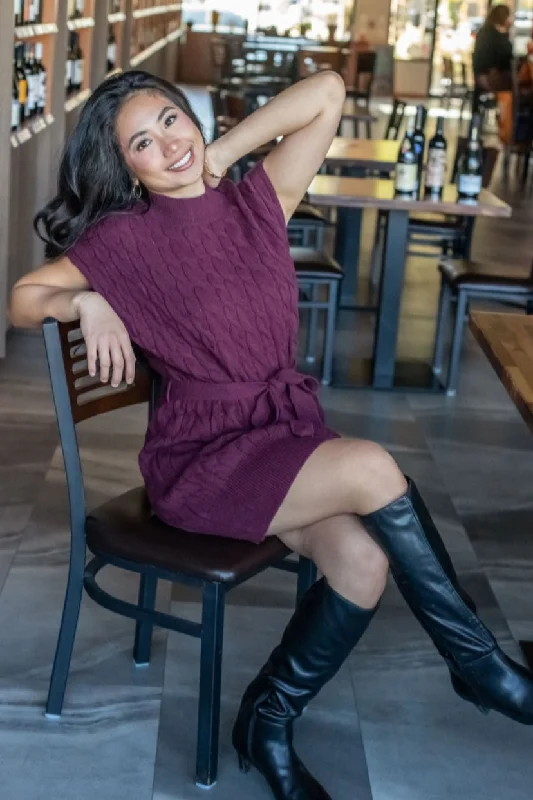 Merlot Knit Mini Dress Business