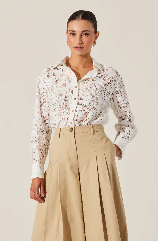Tisa Floral Lace Top Confident Women's High - fashion