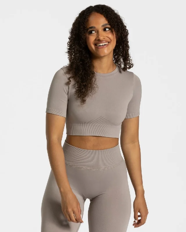 Sensation Crop Top "Stone" Practical Women's Quick - dry
