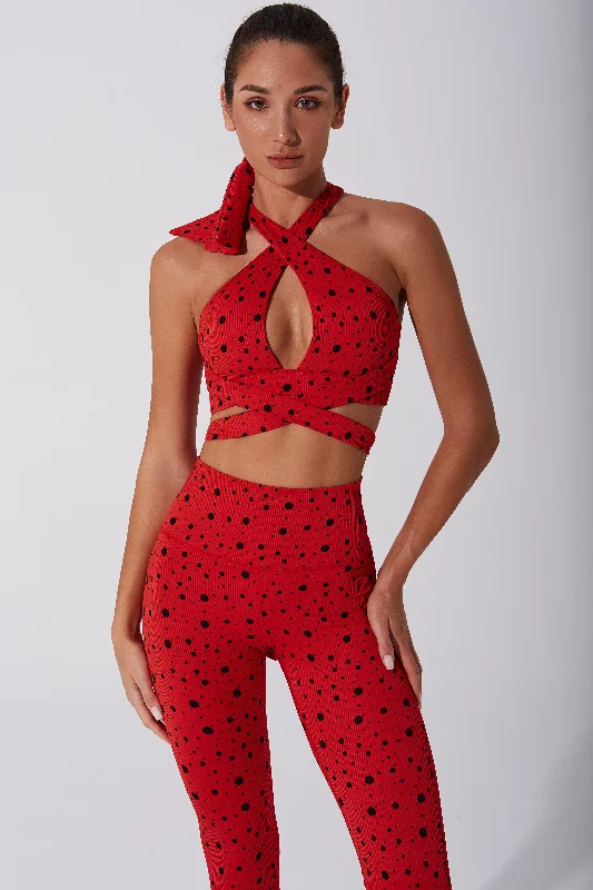 Meline Polka Dot Bra - Savvy Red Streetwear Style for 