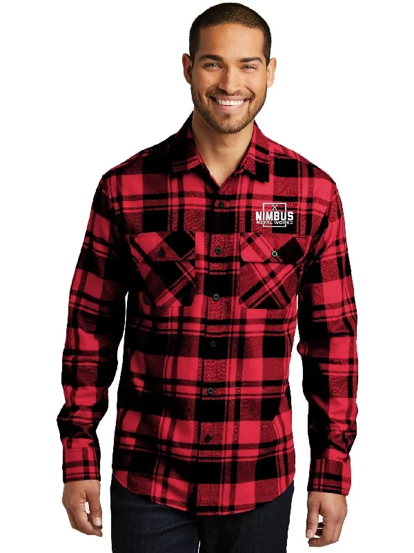 Port Authority Plaid Flannel Shirt Tough Women's Military - inspired