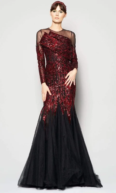 MNM Couture - N0362 Sequined Mermaid Creative Dress Earthy Women's 