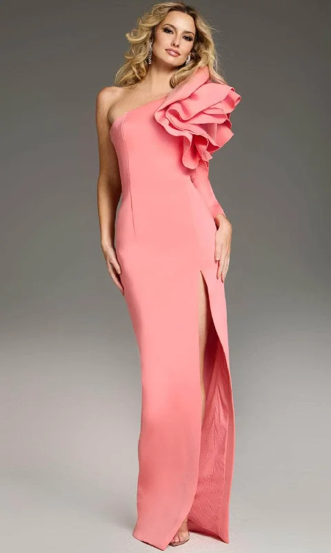 Jovani 38928 - High Slit Ruffled Sleeve Prom Gown Adventure