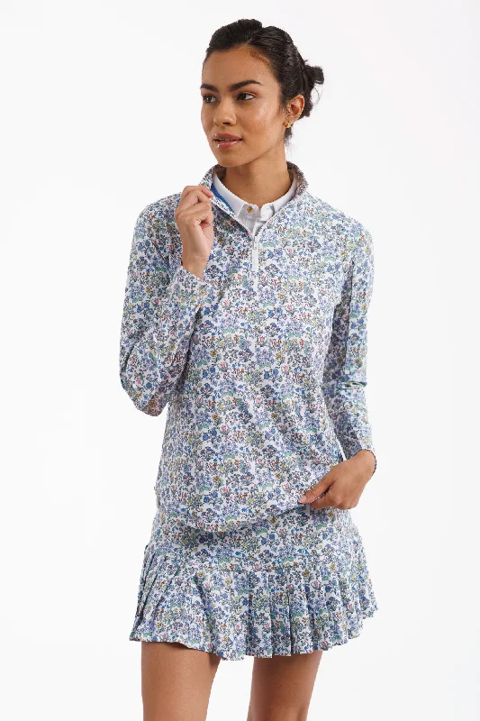 The Ava 1/4 Zip Pullover - Spring Sprig Hip Women's Retro