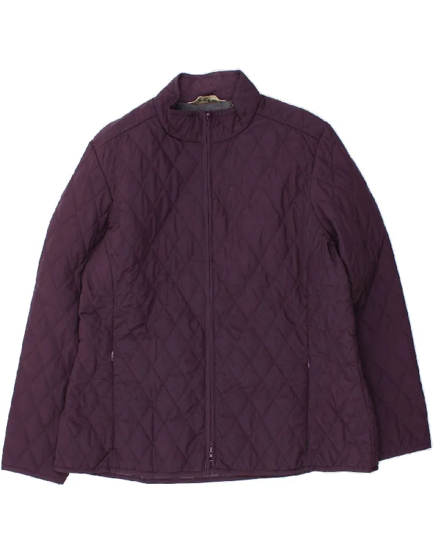 EDDIE BAUER Womens Quilted Jacket UK 20 2XL Purple Polyester Elegant Women's 