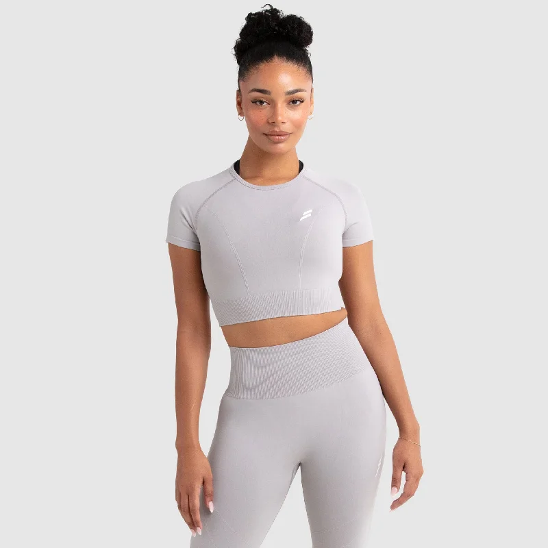 Hyperflex 2 Cropped Tee - Light Grey Athletic Women's High - 
