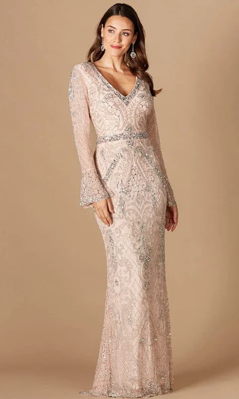 Lara Dresses 29358 - Fully Sequined Long Sheer Sleeves Formal Gown Elegant Women's Lara Dresses 29358 - Fully Sequined Long Sheer Sleeves Formal Gown Elegant Women's