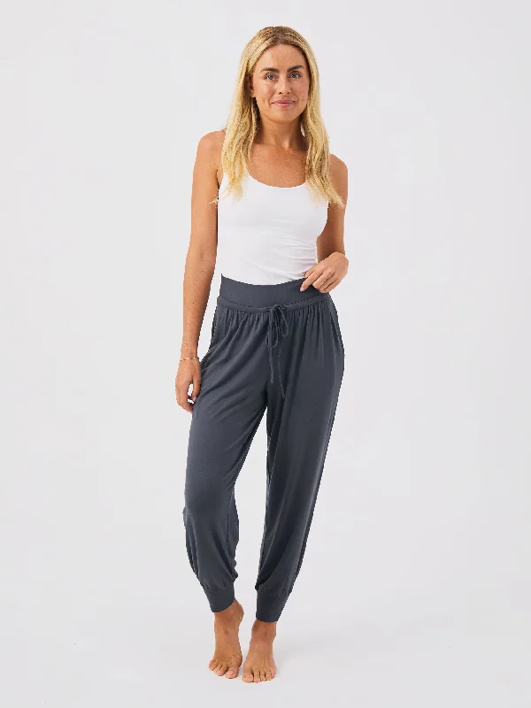 Exhale Cuffed Yoga Pant - Charcoal Country