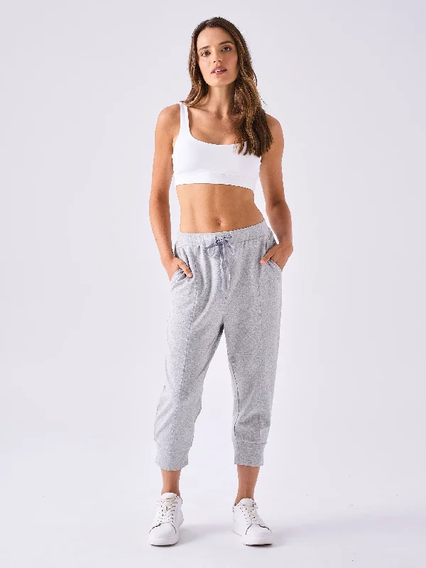 Breeze French Terry Cropped Jogger - Melange Grey Bold Women's Statement