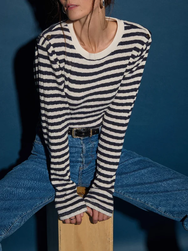 Marsel Long Sleeve - Pointelle Stripe Refined Women's Velvet