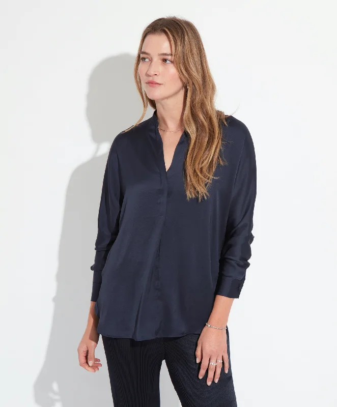 Satin Popover Classic Women's Pin - striped