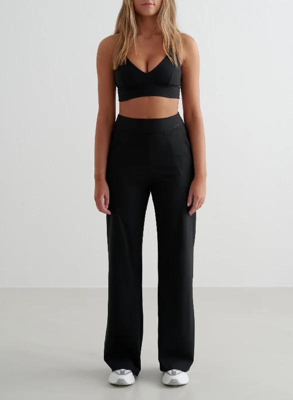Black Sense Wide Pants Athletic Women's High - 