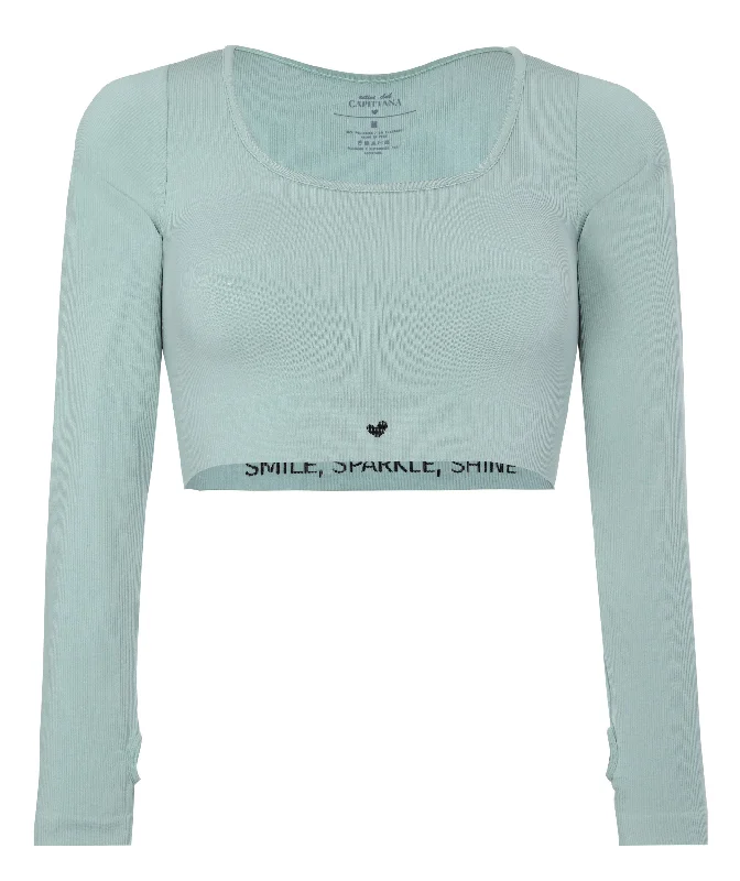 Smile, Sparkle, Shine Polar Blue Top Vintage Women's 1970S 