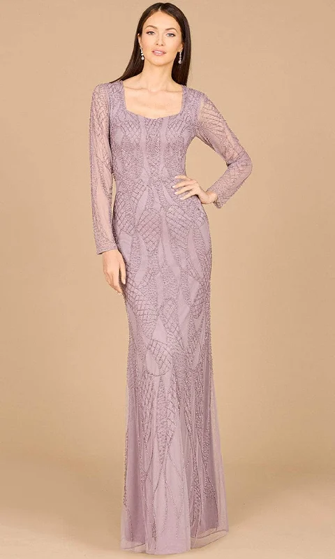 Lara Dresses 29094 - Square Neck Beaded Evening Dress Classic Women's Pin - striped Lara Dresses 29094 - Square Neck Beaded Evening Dress Classic Women's Pin - striped