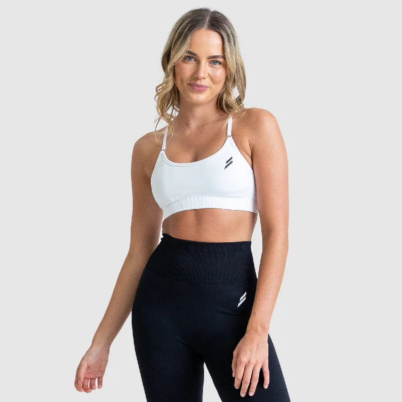 Impact Seamless Crop - White Sporty Women's Tennis