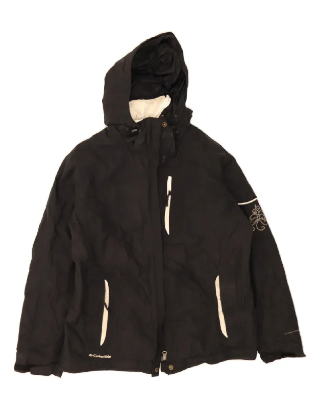 COLUMBIA Womens Interchange Hooded Windbreaker Jacket UK 16 Large Black Traditional Women's COLUMBIA Womens Interchange Hooded Windbreaker Jacket UK 16 Large Black Traditional Women's