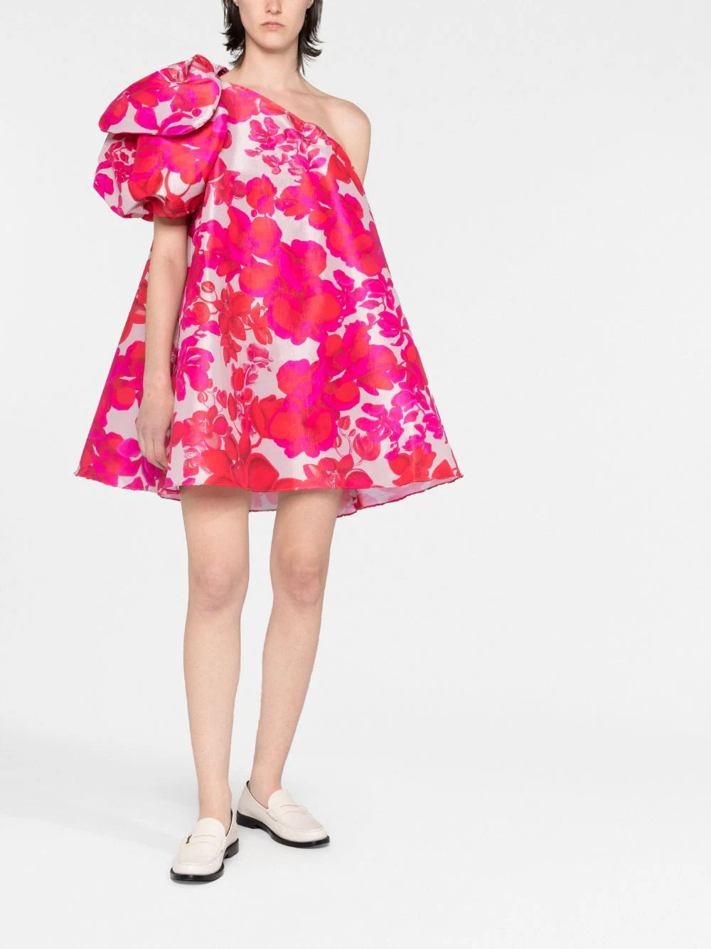 Kika Vargas Mithali Floral-Print One-Shoulder Dress Dynamic Women's Moto