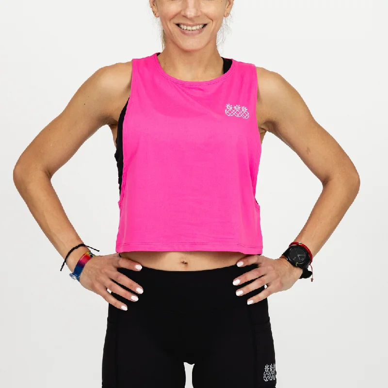 Women's Muscle Tank Crop | Hot Pink Bold Women's Animal Print