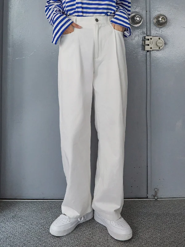 Basics Plain Pocket Natural Long Women Pants Sleek Women's Metallic