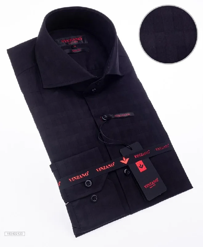 Men's Black  Long Sleeve Shirt, T4004 Women