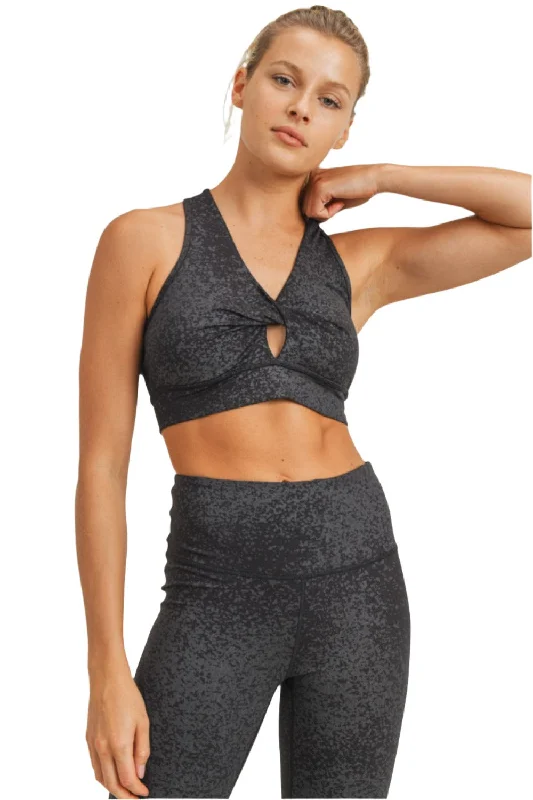 Mono B Twisted Front Bra Foil Print and Plus Polished Women's Silk