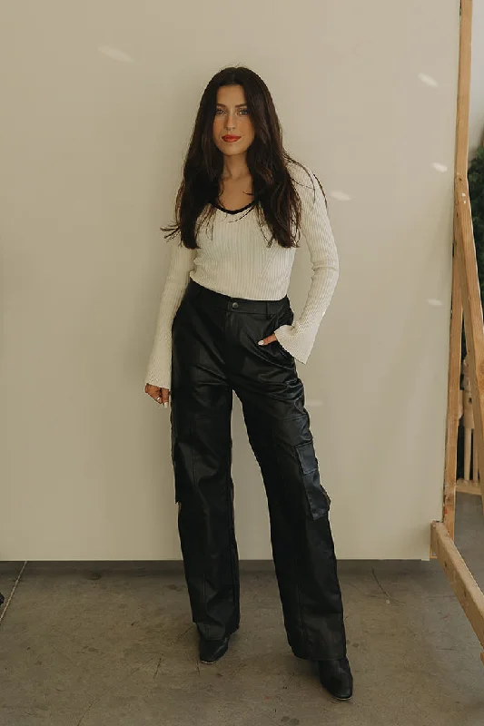 Win Or Lose Leather Pants Hip Women's Retro