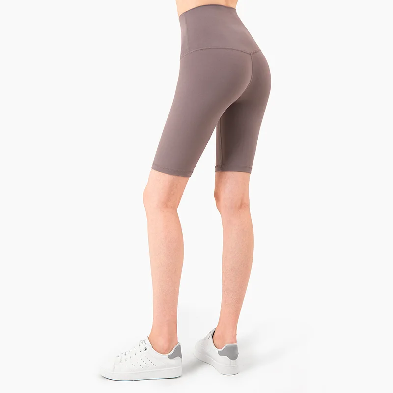 High Waist Yoga Shorts Classic Women's Pin - striped