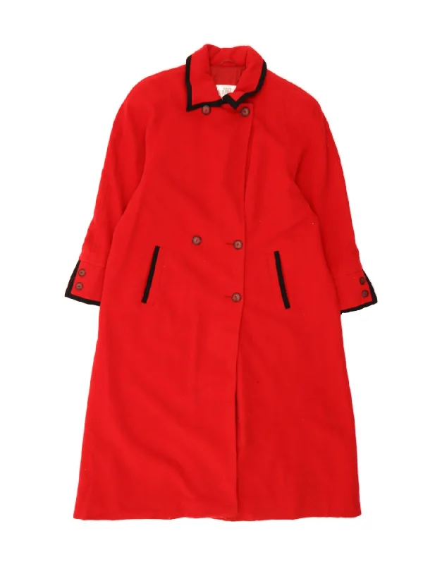 LONDON FOG Womens Double Breasted Coat UK 16 Large Red Wool Monochromatic All - in - one LONDON FOG Womens Double Breasted Coat UK 16 Large Red Wool Monochromatic All - in - one