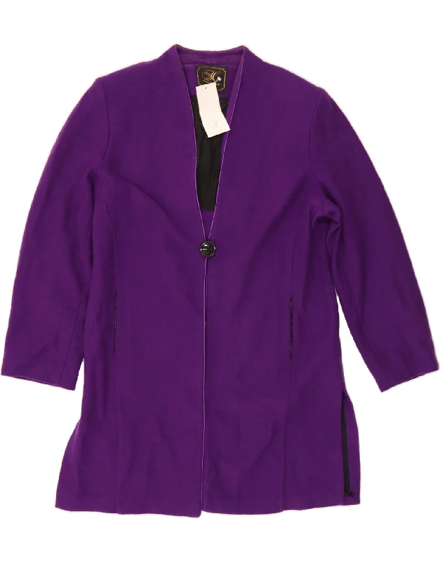 KIRSTEN KROG DESIGN Womens Longline 1 Button Blazer Jacket UK 18 XL Purple Trendy Women's KIRSTEN KROG DESIGN Womens Longline 1 Button Blazer Jacket UK 18 XL Purple Trendy Women's