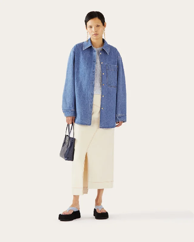 Caprice Shirt Organic Cotton Denim Indigo Feminine Women's Style 