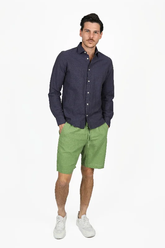 Relaxed Fit Ink Linen Shirt Compression