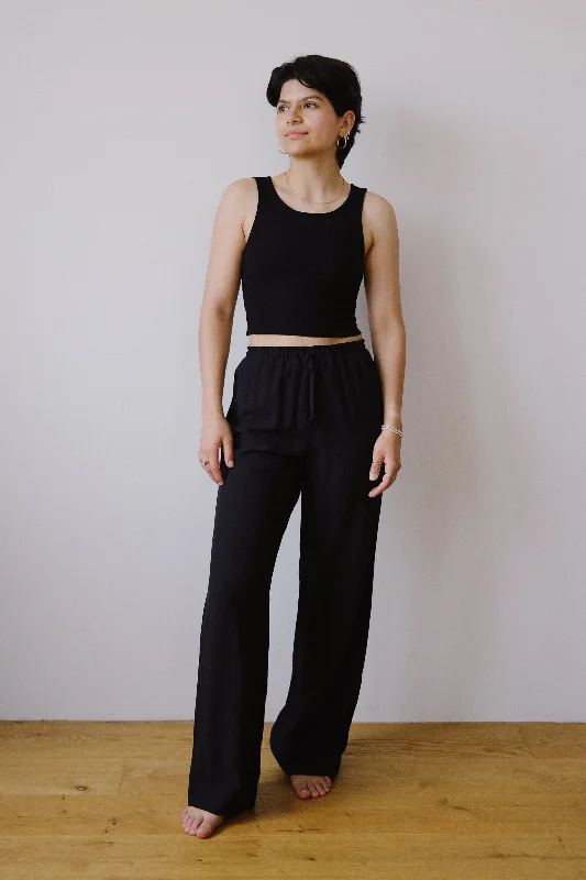 modal pants - pine - black Traditional Women's 