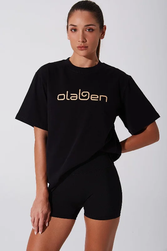 Limited Unisex Olaben Tee - Black Artistic Women's Hand - painted