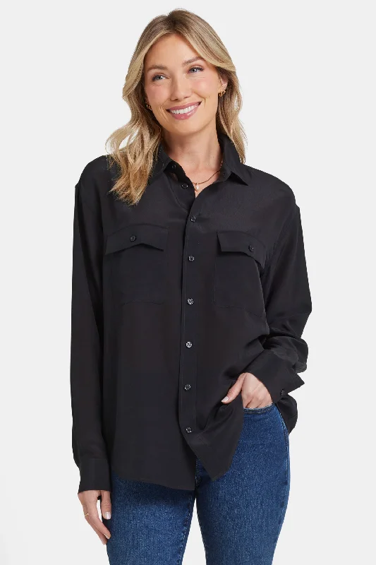 Lauren Silk Blouse - Black Scandinavian