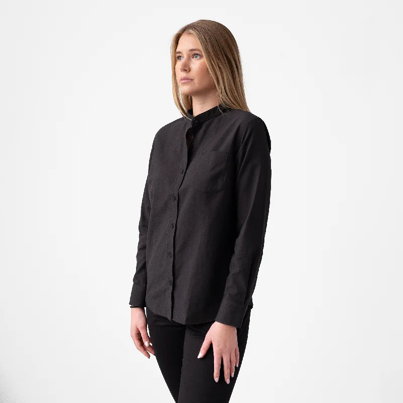 Women's Black Banded Collar Service Oxford Cool Women's Skate