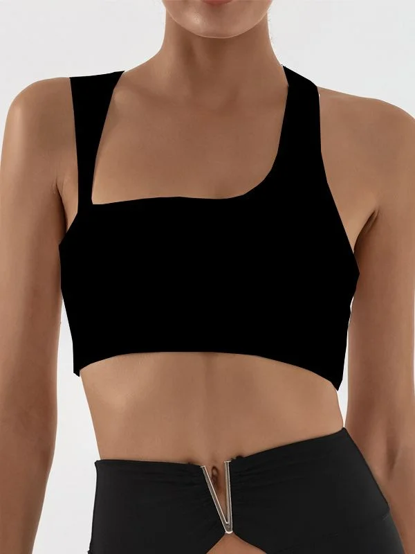 ZASUWA Female Solid Color Beauty Back Sports Bras Laid - back Women's Vibe