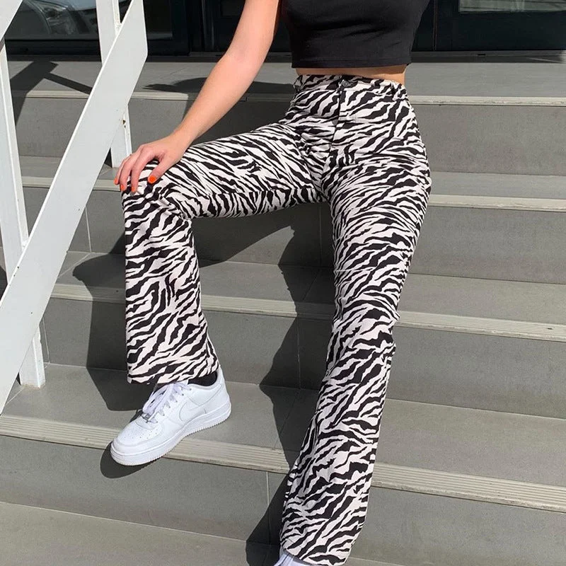 Fashionable Street Water Ripple Printed Micro-Flare Pants Wholesale Womens Clothing N3824040700338 Cool Women's Distressed Fashionable Street Water Ripple Printed Micro-Flare Pants Wholesale Womens Clothing N3824040700338 Cool Women's Distressed