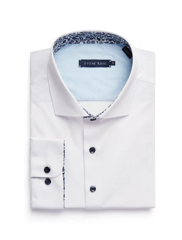 White T-Series Woven Shirt Preppy Women's College