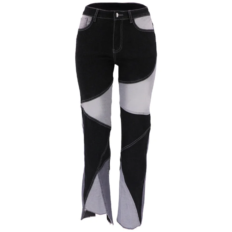 Fashion Patch French Straight Flare Pants Wholesale Womens Clothing Sophisticated Women's Tailored