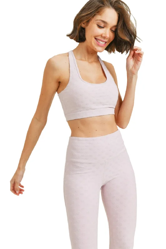 Textured Polkadot Jacquard TACTEL® Sports Bra AT8087 Cozy Women's Sherpa - lined
