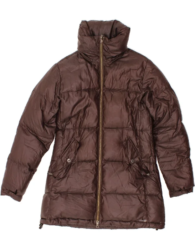 VINTAGE Womens Padded Coat UK 18 XL Brown Polyester Vacation