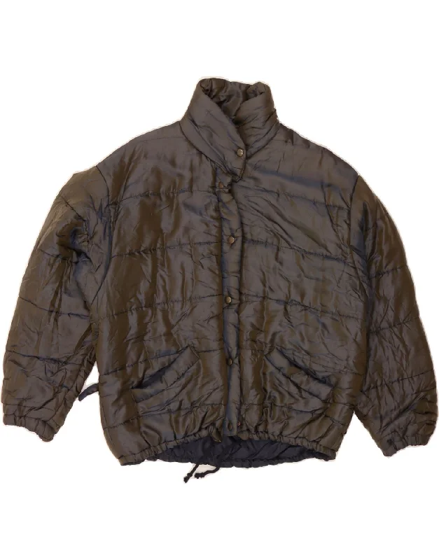 VINTAGE Womens Oversized Padded Jacket UK 10 Small Khaki Nylon Refined Women's 