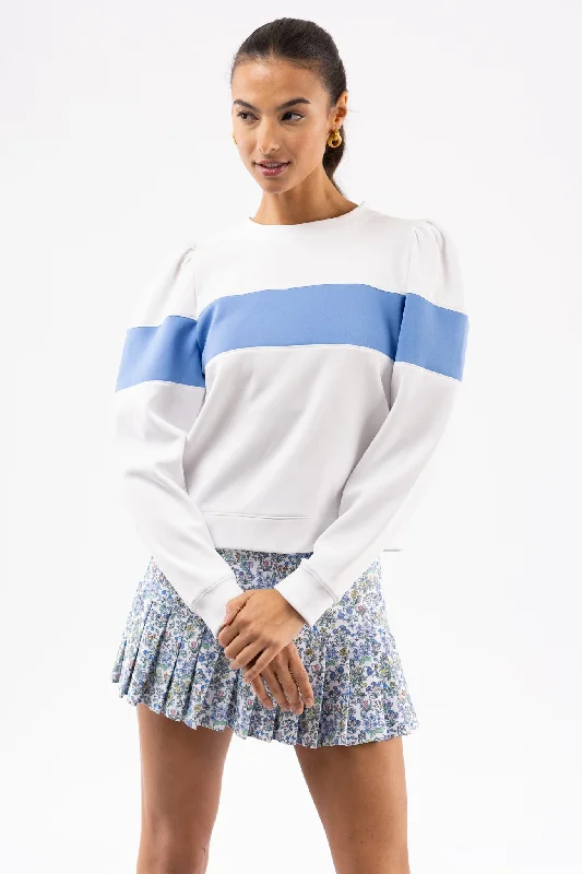 The Peggy Sweatshirt - White/Hydrangea Confident Women's Power